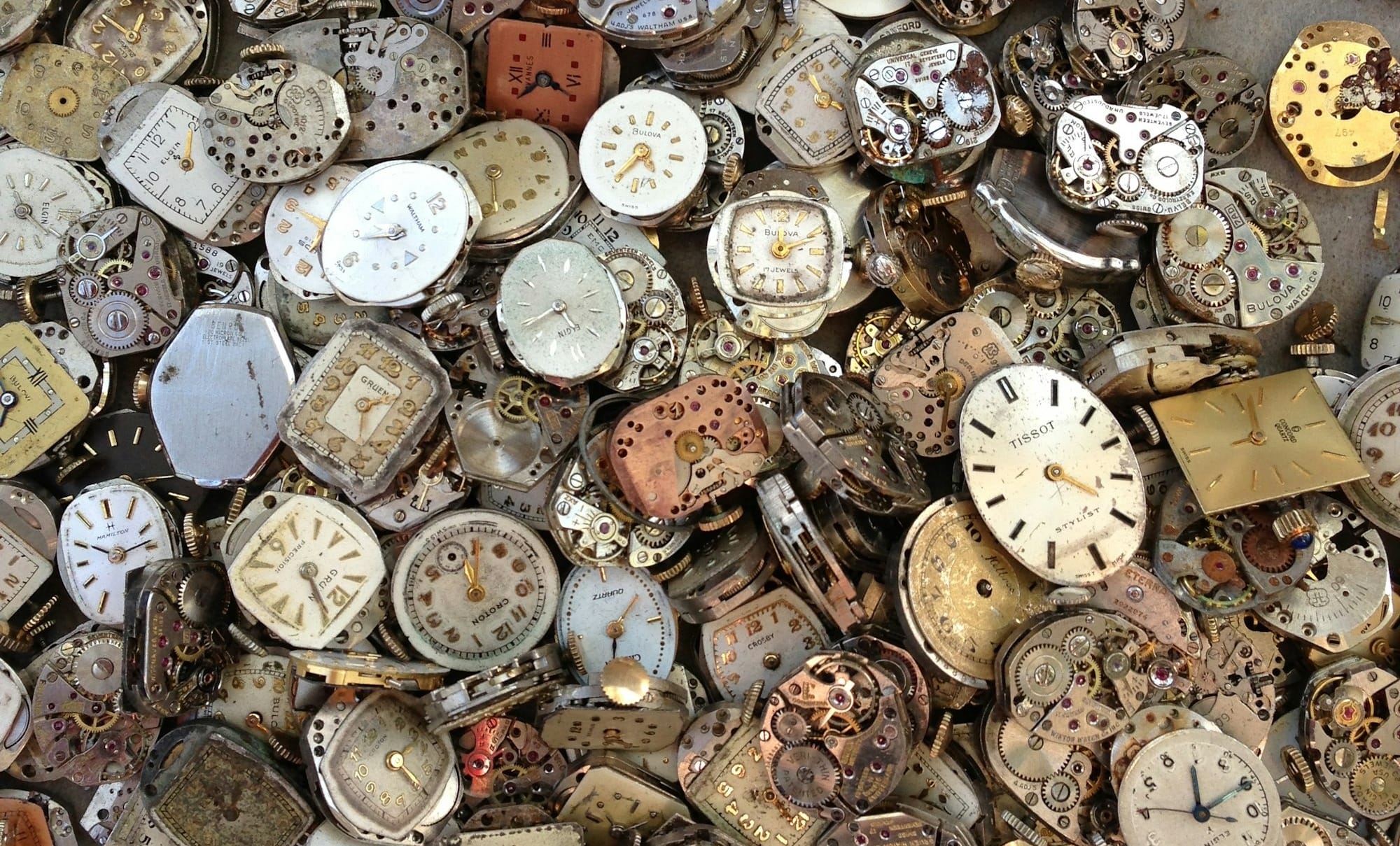 vintage brown and white watch lot